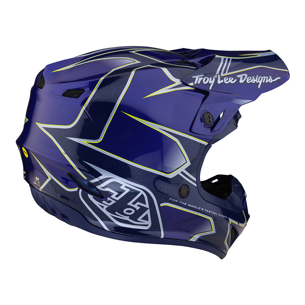Troy Lee SE4 Polyacrylite Helmet W/MIPS Matrix Blue