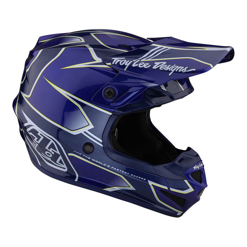 Troy Lee SE4 Polyacrylite Helmet W/MIPS Matrix Blue
