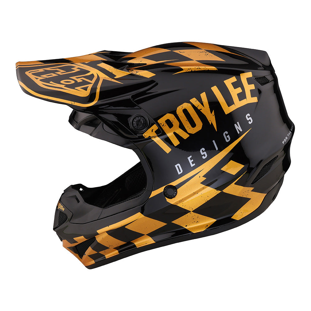 Troy Lee SE4 Polyacrylite Helmet W/MIPS Race Shop Black / Gold