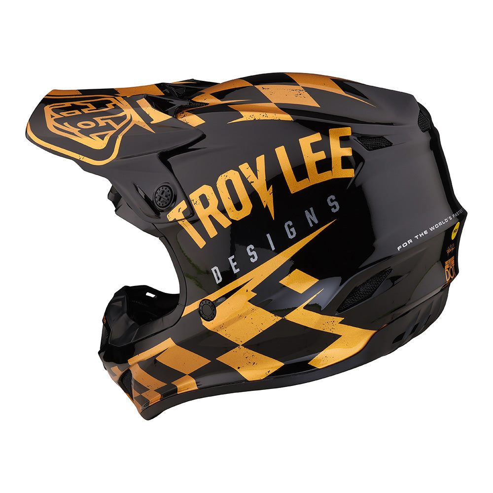 Troy Lee SE4 Polyacrylite Helmet W/MIPS Race Shop Black / Gold