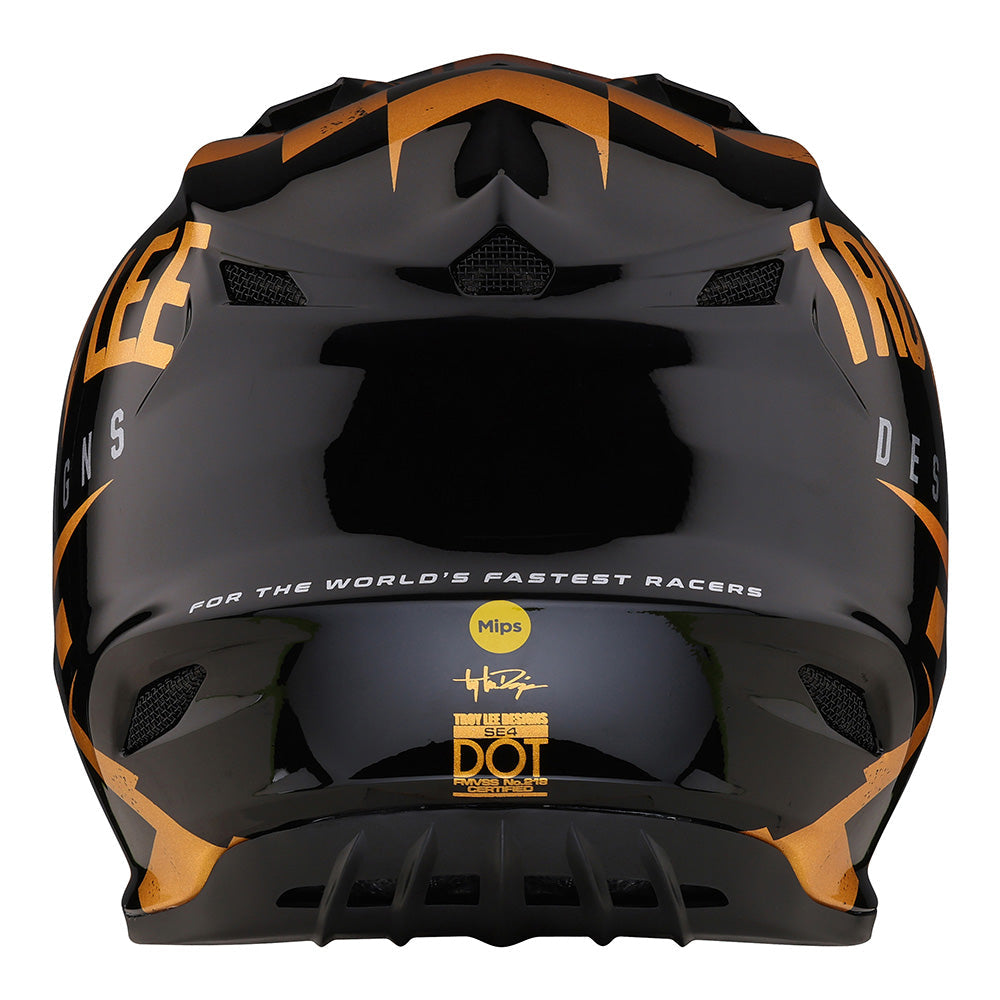 Troy Lee SE4 Polyacrylite Helmet W/MIPS Race Shop Black / Gold