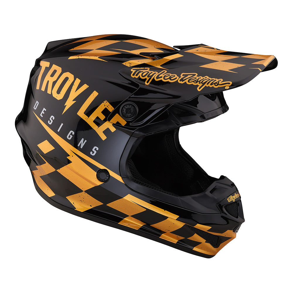 Troy Lee SE4 Polyacrylite Helmet W/MIPS Race Shop Black / Gold