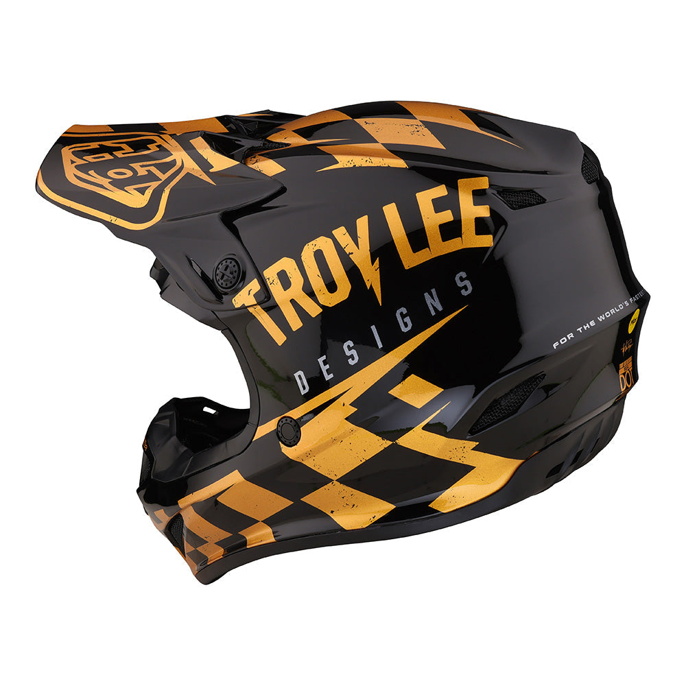 Troy Lee Youth SE4 Polyacrylite Helmet W/MIPS Race Shop Black / Gold